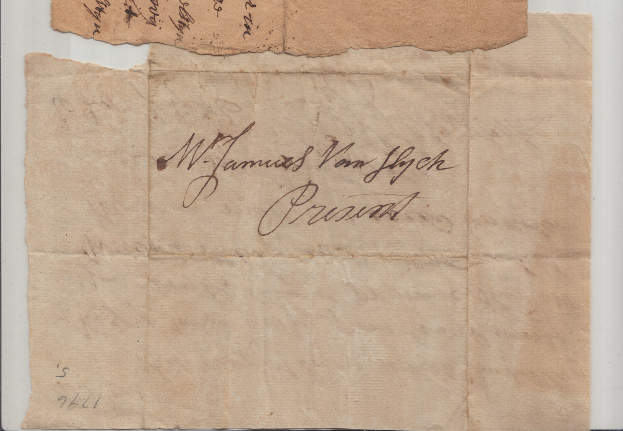 BH017 1796-01-06 Note, C.V. Schaack to Mr. Samuel Van Slyck re Purchase of Waffle Iron